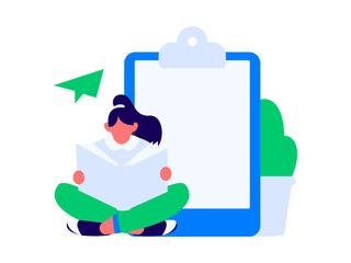 Invite friends to conduct questionnaire flat vector concept operation hand drawn illustration
