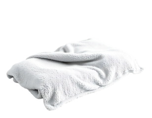 A fluffy, white blanket