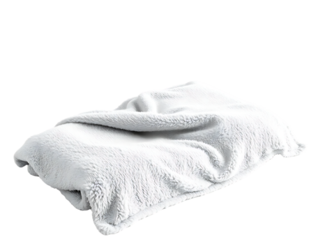 A fluffy, white blanket