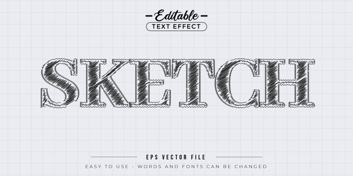 Pencil sketch editable text effect.