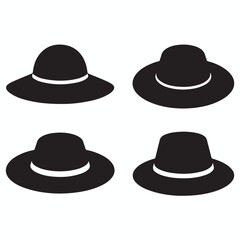 Summer Hat Silhouettes Design Set