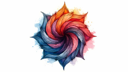Obraz premium Vibrant Symmetrical Swirls in Red and Blue Fusion