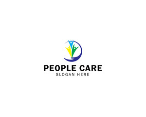 People Care Logo Template. Health Care and Medical Logo Design