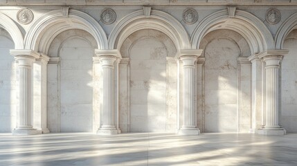 Obraz premium Elegant classical arches and pillars create a stately interior.