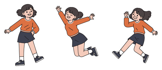 소녀 캐릭터 A (기분 좋아, 신난다, 행복해)