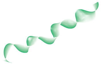 Green ribbon on white background