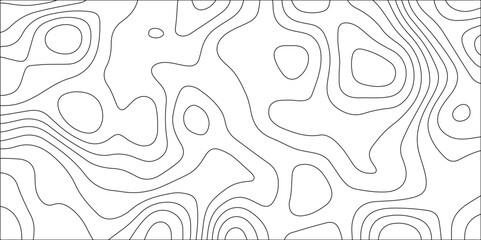 Ocean topographic line map with curvy wave isolines vector illustration with landscape. Geographical location lines, cartography contour line trails relief texture. Cartography, terrain path concept.