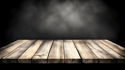 Rustic Wooden Tabletop Dark Background Product Display