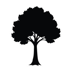 detailed big tree silhouette vector dynamic shape
