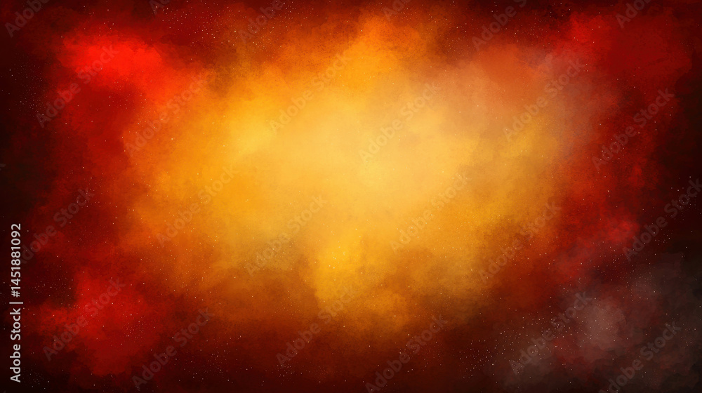 Poster vibrant abstract background with fiery hues and soft cloud-like textures in space
