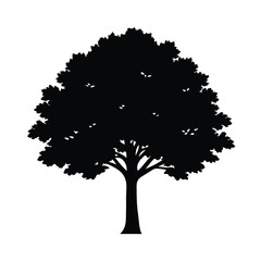 detailed big tree silhouette vector dynamic shape