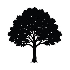 Fototapeta premium large tree silhouette vector minimalistic style