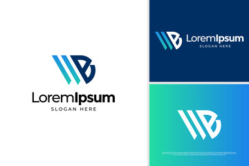 Creative letter W and B accounting logo design. Business logo design template