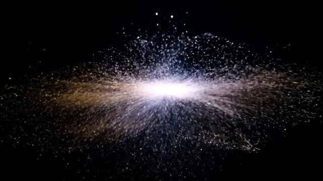 Pixie Fairy Dust Particle Burst Reveal Black Background