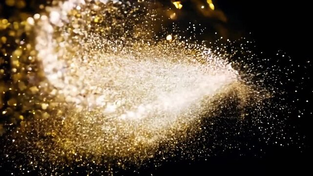 Pixie Fairy Dust Particle Burst Reveal Black Background