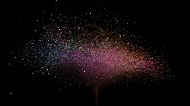 Pixie Fairy Dust Particle Burst Reveal Black Background