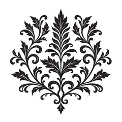 Obraz premium Vintage Floral Ornament Design. Elegant Black Decorative Vector Motif.