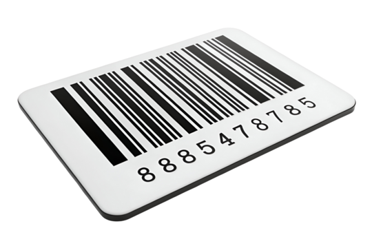   Tag of bar code on transparent background, bar code on transparent background