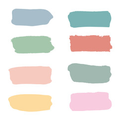 set colourful brush stroke collection