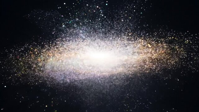Pixie Fairy Dust Particle Burst Reveal Black Background
