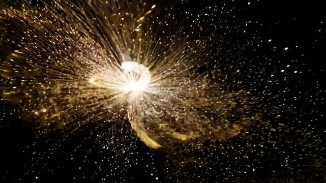 Pixie Fairy Dust Particle Burst Reveal Black Background
