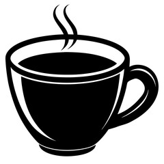 black coffee cup vector template