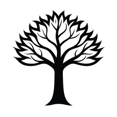 Obraz premium stylized big tree silhouette vector simple yet po 10