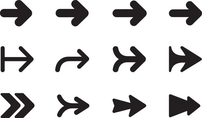 Arrow Icon Collection – Directional, Curved, and Minimalist Design Elements