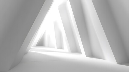 Fototapeta premium Abstract White Architecture Interior Design Minimalist Modern Space Light