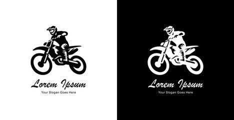 Fototapeta premium Logo design in the form of a man playing motocross