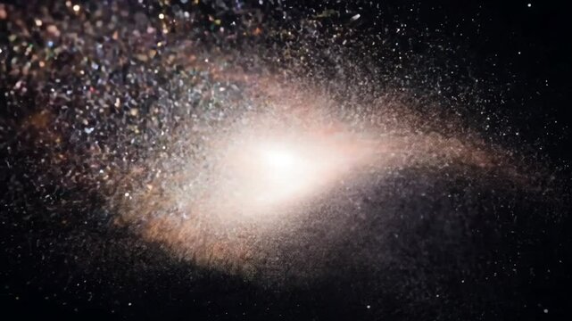 Pixie Fairy Dust Particle Burst Reveal Black Background