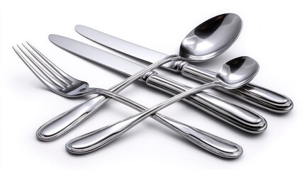 Stainless Steel Utensils Flat Composition