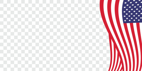 Waving flag of American isolated on  background, Symbol of USA