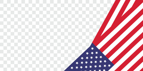Fototapeta premium United states of America flag with empty, blank, copy space background. Vector illustration.