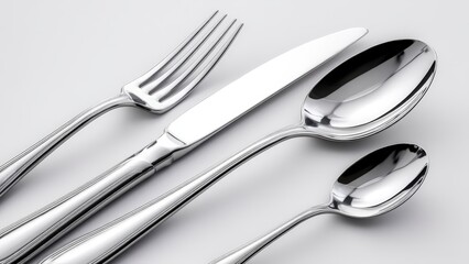 Sleek Stainless Forks and Spoons