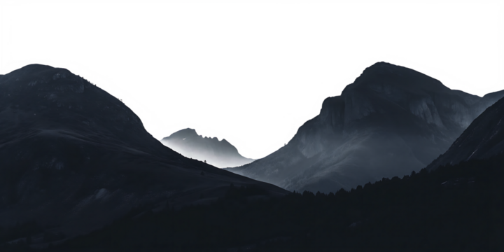 Rustic barnyard, chickens, cows, and farm equipment, countryside silhouettes, black silhouette, vector illustration, flat style. isolated on white background PNG