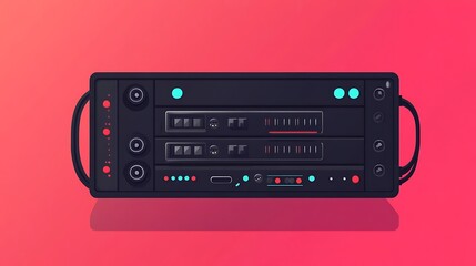 Fototapeta premium Retro Tech Control Panel Design.