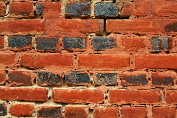 Mur de brique ancienne. (Détail)