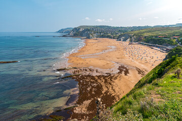 The Arrietara beach in Sopelana, in the Basque Country, along the coastline of northern Spain