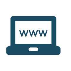 world wide web icon on laptop svg cut file. Isolated vector illustration.