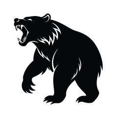 Fototapeta premium silhouette of dangerous grizzly bear attacking 6