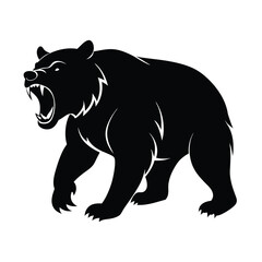 Fototapeta premium silhouette of dangerous grizzly bear attacking 17