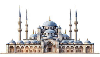 mosque in istanbul turkey isolated on transparent background