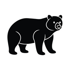 Obraz premium bear black vector icon simple clean icon