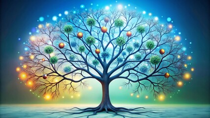 Enchanted Tree of Life Mystical Branches, Glowing Orbs, and a Dreamlike Atmosphere