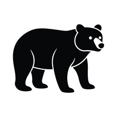Fototapeta premium bear black vector icon simple clean icon iso