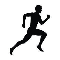 Fototapeta premium Silhouette of a man running, sprinting in motion