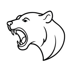 Fototapeta premium Bear Roaring Silhouette Vector Illustration Icon