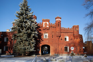 Brest fortress in winter day, Belarus