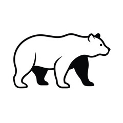 Fototapeta premium Grizzly Bear Silhouette Vector Illustration Rugged and Wild Illustration